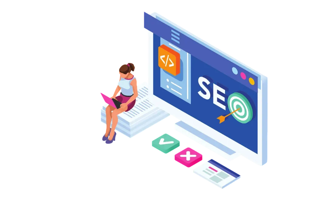 Femme qui fait de la rédaction SEO